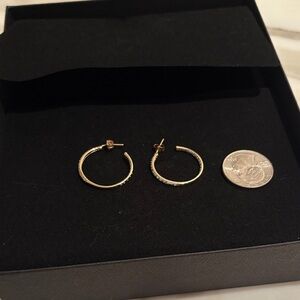 Elegant Gold and diamonds Hoop Earrings